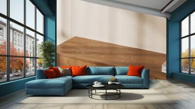 Top view of living room interior with empty space on sideboard with decoration Wall mural