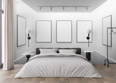 White art gallery interior with mock up posters Wall mural