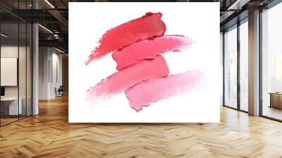 Different lipstick swatches isolated on white  Wall mural