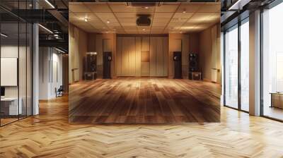 A spacious recording studio with no equipment or furnishings Wall mural