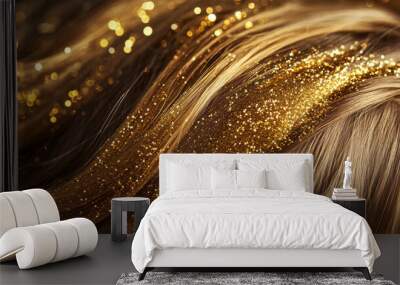 This hair treatment uses gold glitter to protect and repair hair. It includes a golden serum that you can apply to your hair. Wall mural