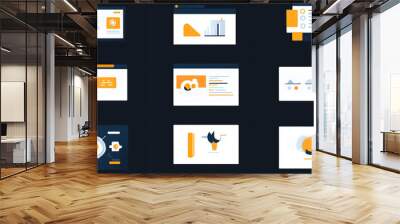 This template helps you create visual presentations with icons and steps.  It's perfect for showing processes, workflows, or simply sharing information clearly. Wall mural