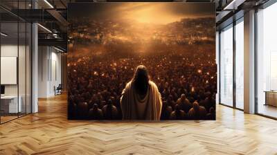 Coming of Jesus Christ. The Revelation of Jesus Christ, the Jerusalem of the Bible. The Rapture of the Church. Wall mural