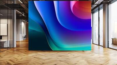 Modern gradient waves blend background, great design for any purposes. Vibrant style template. Multicolor color background. Futuristic dynamic motion technology. Creative design. Wall mural