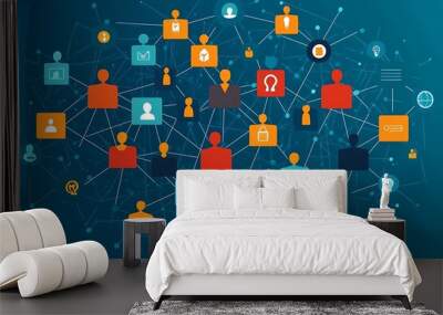 Connected Individuals Building the Digital Ecosystem Wall mural