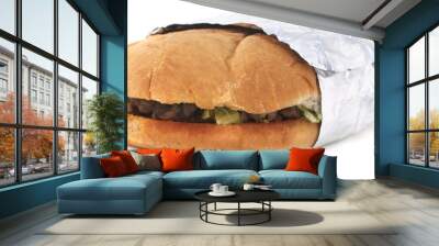 Isolated Mexican torta sandwich on a white background. Wall mural