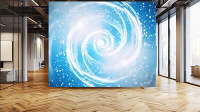 Bubbles spiral foam detergent. Air vortex light effect concept of cleaning and washing. illustration of a cool blurred spiral motion, Generative AI Wall mural