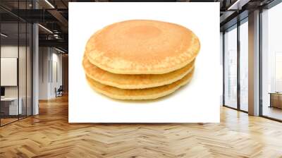 A stack of plain pancakes on a white background. Wall mural