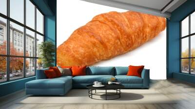 Fresh croissant on white background Wall mural