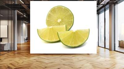 Fresh ripe lime isolated on white background  Wall mural