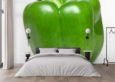 green capsicum or sweet pepper on white background Wall mural