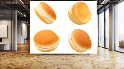 Hamburger buns isolated on white background Wall mural