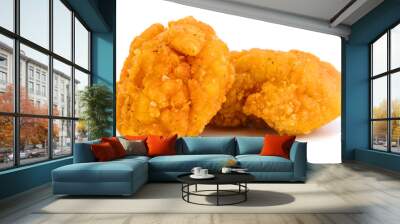 image of the fried Popcorn chicken is a best food on white Wall mural