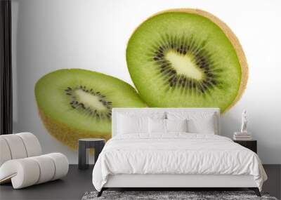 slices of kiwi on a white Wall mural