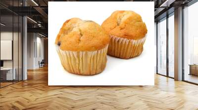 Solated muffin on white background Wall mural