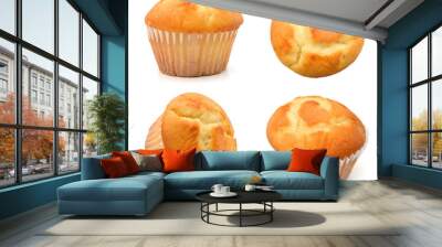 tasty muffin cake, isolated on white Wall mural