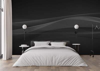 Abstract background minimalist black wave. Wall mural