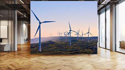 Albany Wind Farm  in Western Australia. at sunset Wall mural