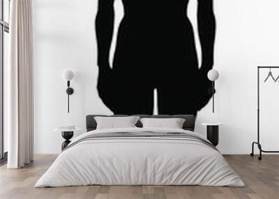 Model of the human body. Hand drawn androgynous, gender-neutral figure. Silhouette on isolated background, front view. Wall mural