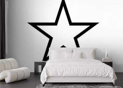 Star icon, classic form, outline variant. Easily colorable vector design on isolated background. Wall mural