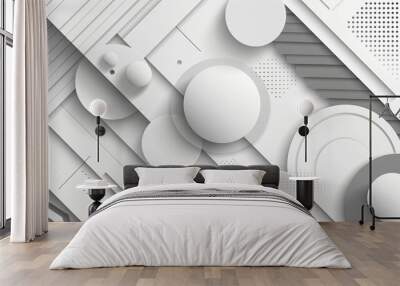 A white background with a white circle in the middle. Abstract background Wall mural