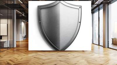 Metal Shield Isolated on White Background. Generative ai. Wall mural