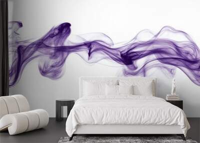 Purple Smoke on White Background. Generative ai Wall mural