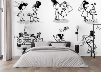 Funny Men - wedding and newly-married Wall mural