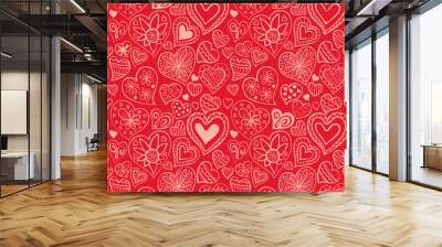 Valentine's day pattern with heart Wall mural