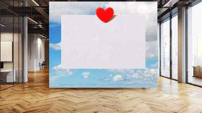 Pattern for Valentine's Day card with sky background Wall mural