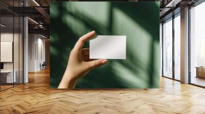 Person Holding Up a Piece of White Paper Wall mural