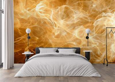 the image is of a yellow flame with smoke coming out of it. the smoke is wavy and the flame is very  Wall mural