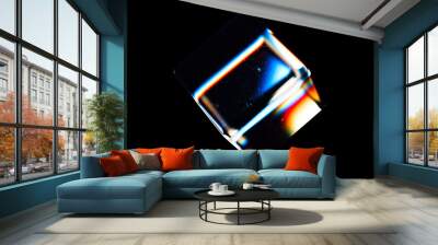 Glass cube abstract geometry 3D. 3D illustration render.	
 Wall mural