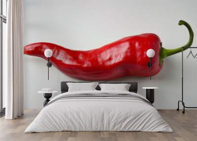 A whole chili pepper isolated on white Wall mural