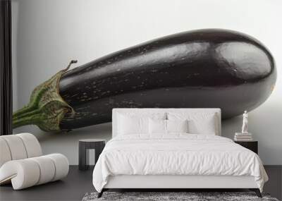 A whole eggplant isolated on white Wall mural