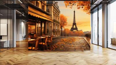 European cafe scene Wall mural