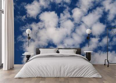 white clouds on blue sky Wall mural