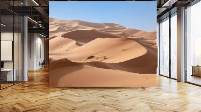 Picturesque dunes in the Erg Chebbi desert, part of the African Sahara Wall mural