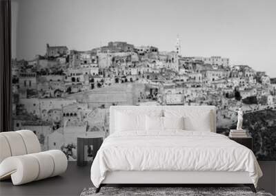 Scenic view of famous historic downtown Matera in Southern Italy Wall mural