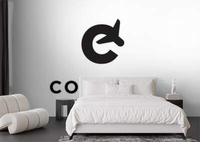 Letter C Air Plane logo icon vector template eps Wall mural