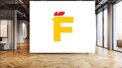 Letter F chick logo vector template Wall mural