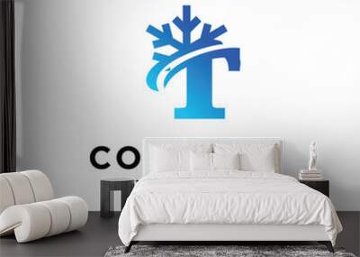 Letter T Ice Cool logo icon vector Wall mural