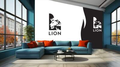 Lion logo letter L modern vector Wall mural