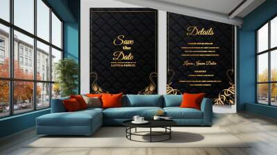 luxury wedding invitation card set Wall mural