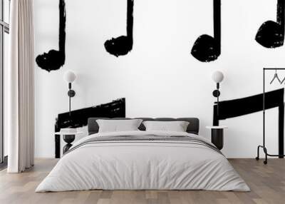 set of grunge music notes Wall mural