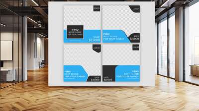 Social media post banner set for real estate home sale  Wall mural