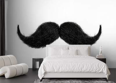 curly moustache as element isolated on white background Wall mural