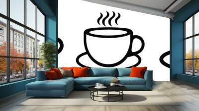 Coffee cup icon set. Cups of coffee tea collection Wall mural