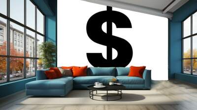 dollar sign $ on transparent background. Wall mural