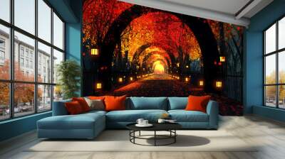 tunnel at night Wall mural